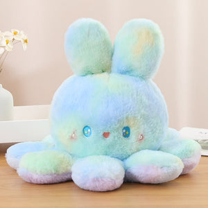 Cute Rabbit Octopus Reversible Stuffed Push Pillow Doll