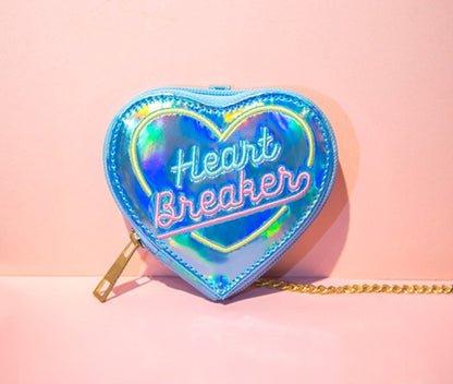 Chic Heart Shape Laser Hologram Wallet Coin Purse