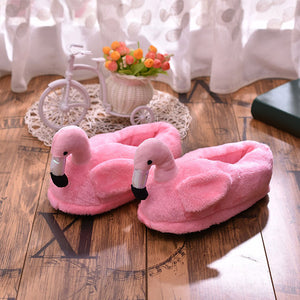 Flamingo Women Warm Fur Plush Slippers Shoes