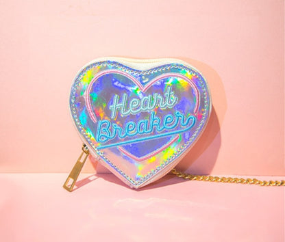 Chic Heart Shape Laser Hologram Wallet Coin Purse