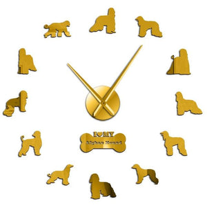 Afghan Hound Dog Lovers Large Frameless DIY Wall Clock Gift