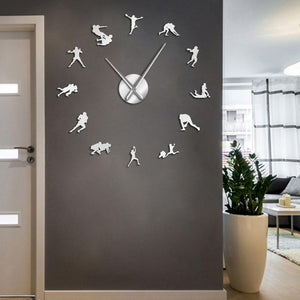 American Football Player Large Frameless DIY Wall Clock Gift