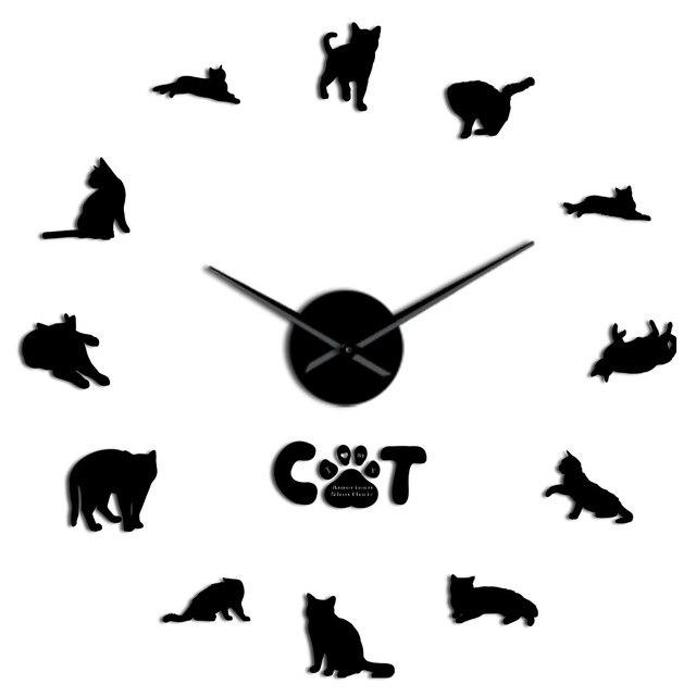 Wall Clocks - American Shorthair Cats Large Frameless DIY Wall Clock