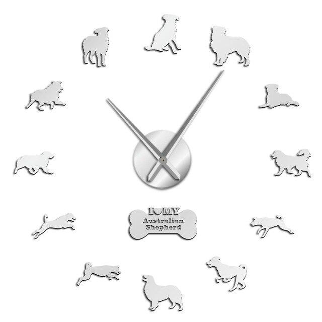 Wall Clocks - Aussie Australian Shepherd Dog Large Frameless DIY Wall Clock