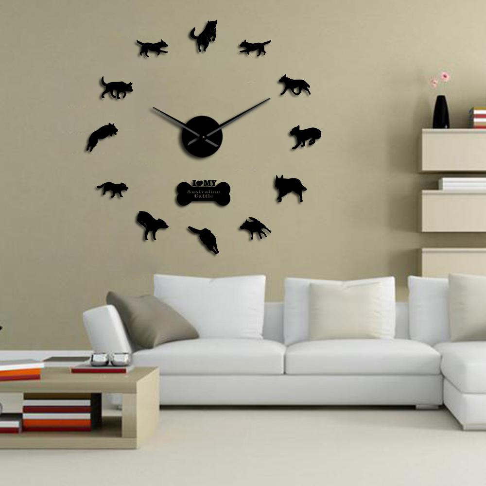 Australian Cattle Dog Large Frameless DIY Wall Clock
