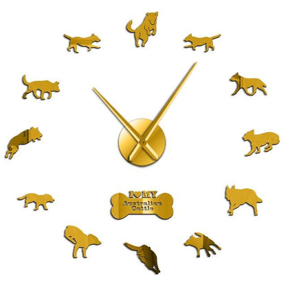 Australian Cattle Dog Large Frameless DIY Wall Clock