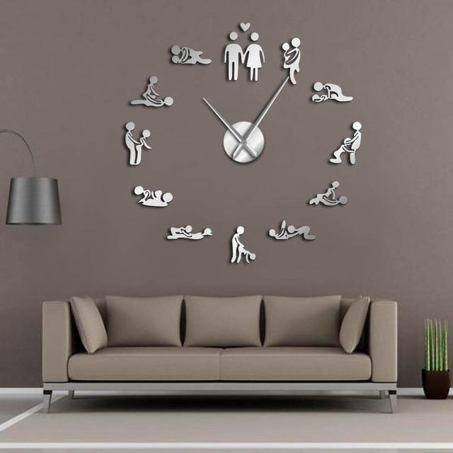 Wall Clocks - Bachelorette Sex Love Position Large Frameless DIY Wall Clock Lovers Gift