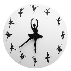 Ballerina Dancer Ballet Dancing Time Wall Clock Watch