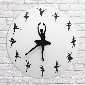 Ballerina Dancer Ballet Dancing Time Wall Clock Watch