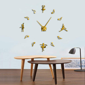 Wall Clocks - Ballet Girl Large Frameless DIY Wall Clock Music Lovers Gift
