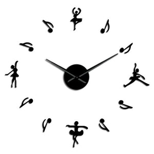 Wall Clocks - Ballet Girl Large Frameless DIY Wall Clock Music Lovers Gift