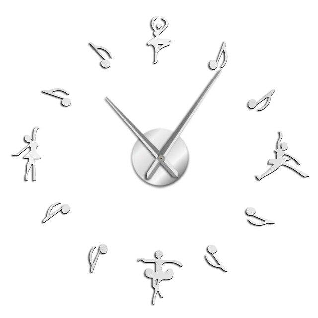 Wall Clocks - Ballet Girl Large Frameless DIY Wall Clock Music Lovers Gift