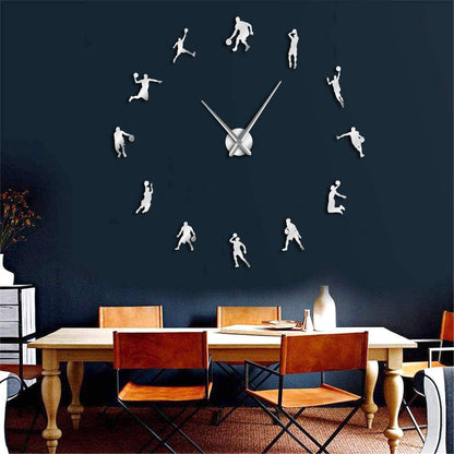 Wall Clocks - Basketball Sport Players Large Frameless DIY Wall Clock Gift