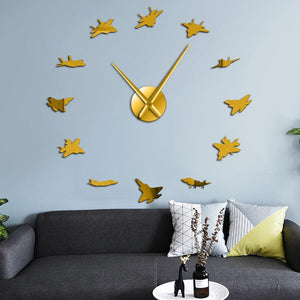 Wall Clocks - Battle War Airlanes Military Large Frameless DIY Wall Clock