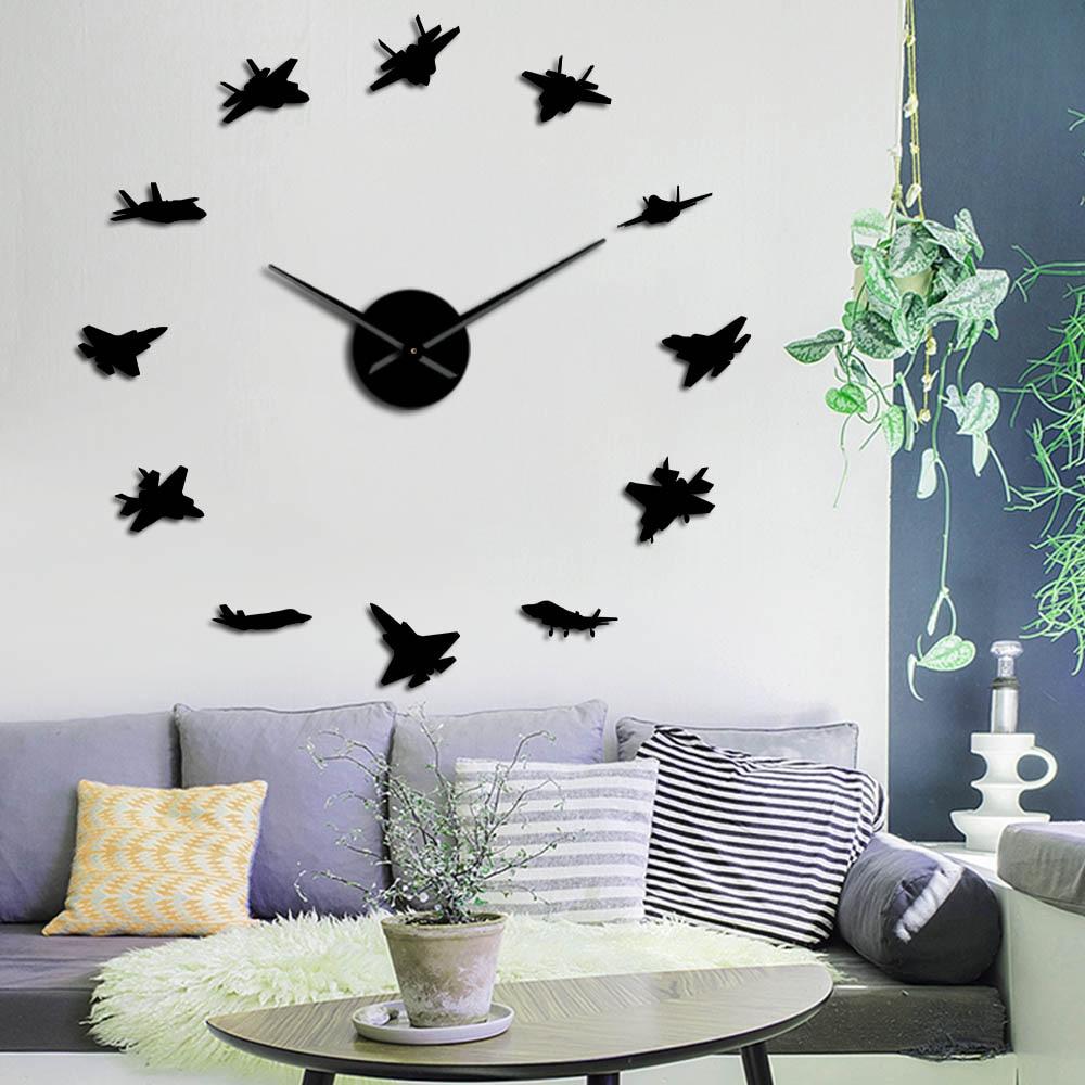 Wall Clocks - Battle War Airlanes Military Large Frameless DIY Wall Clock