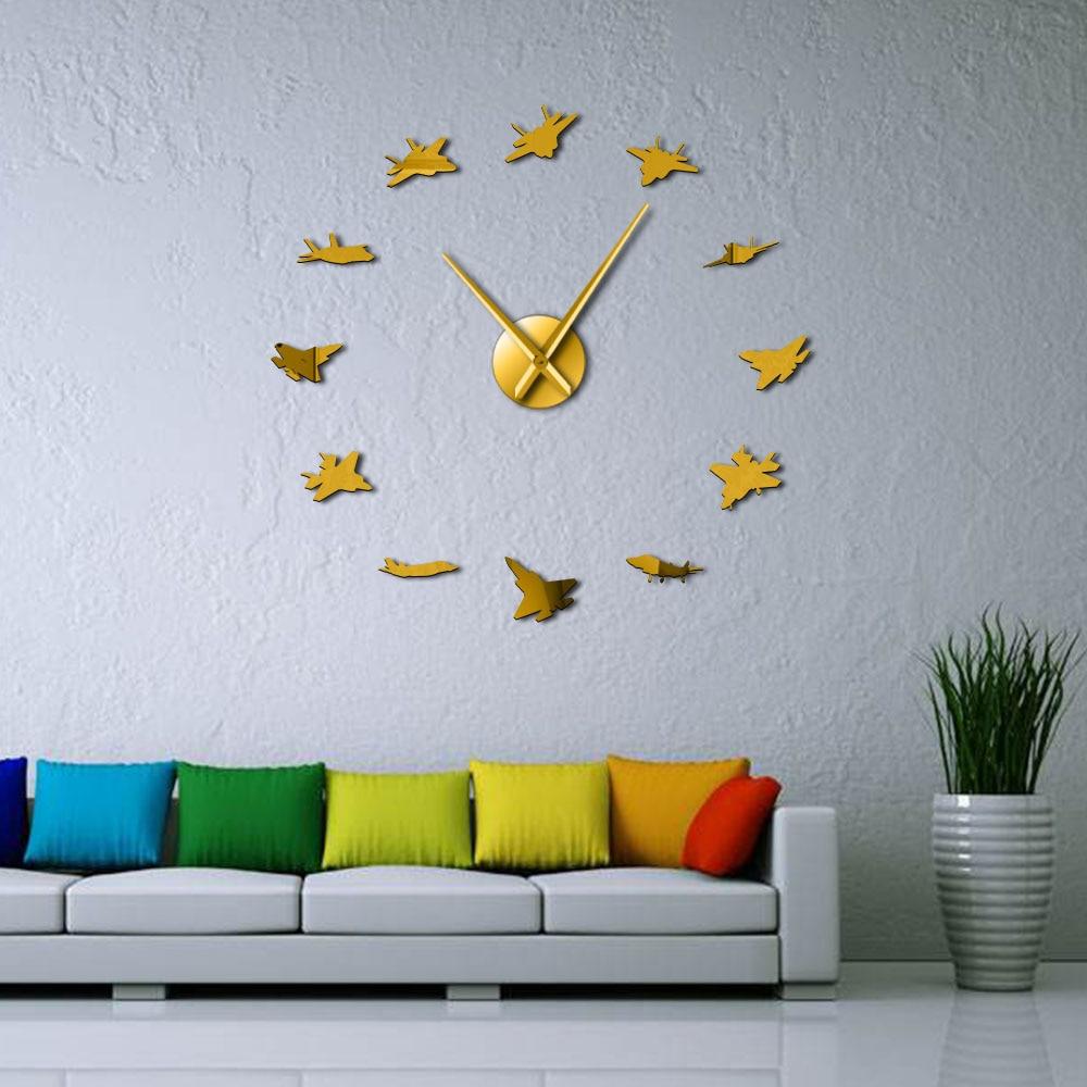 Wall Clocks - Battle War Airlanes Military Large Frameless DIY Wall Clock