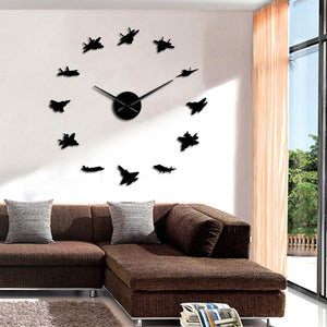 Wall Clocks - Battle War Airlanes Military Large Frameless DIY Wall Clock