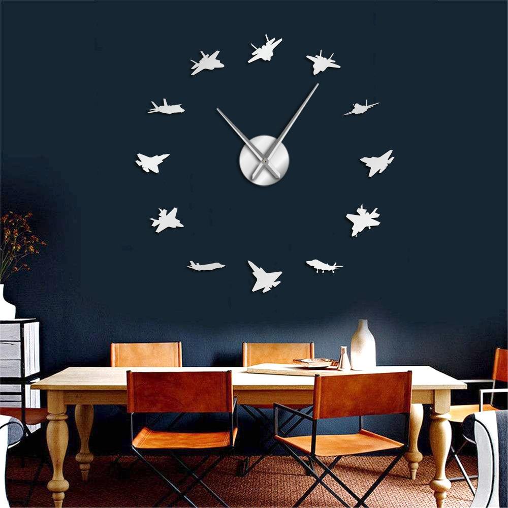 Wall Clocks - Battle War Airlanes Military Large Frameless DIY Wall Clock