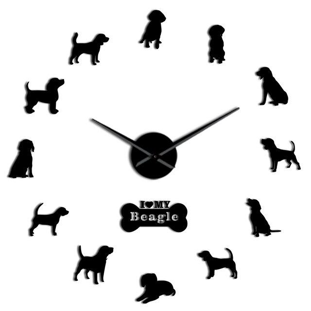 Wall Clocks - Beagle Dog Lovers Large Frameless DIY Wall Clock Gift