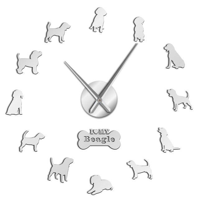 Wall Clocks - Beagle Dog Lovers Large Frameless DIY Wall Clock Gift