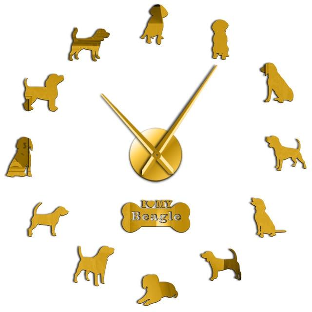 Wall Clocks - Beagle Dog Lovers Large Frameless DIY Wall Clock Gift