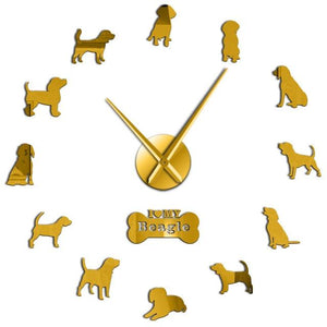 Wall Clocks - Beagle Dog Lovers Large Frameless DIY Wall Clock Gift