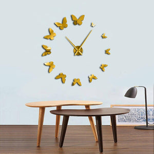 Wall Clocks - Beautiful Flying Butterflies Large Frameless DIY Wall Clock