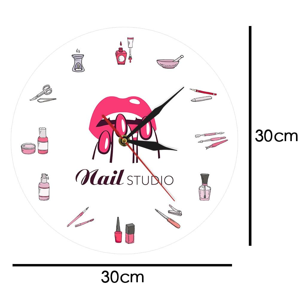 Wall Clocks - Beauty Nail Salon Polish Tools Wall Clock