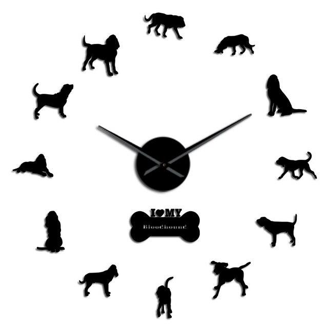 Wall Clocks - Bloodhound Dog Large Frameless DIY Wall Clock