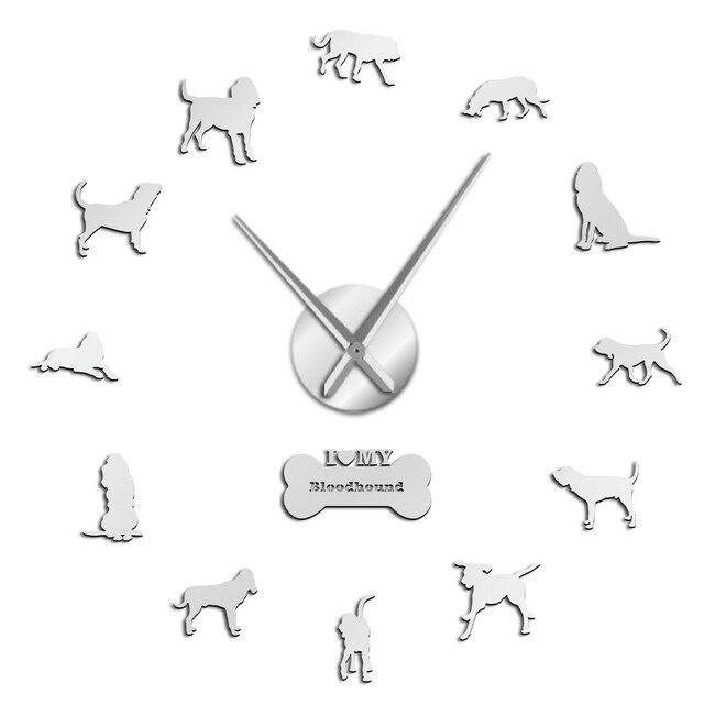 Wall Clocks - Bloodhound Dog Large Frameless DIY Wall Clock