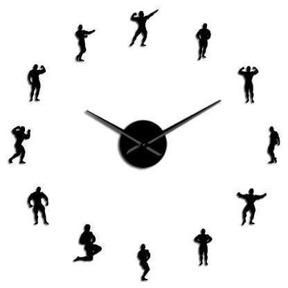 Wall Clocks - Bodybuilding Large Frameless DIY Wall Clock Bodybuilders Gift