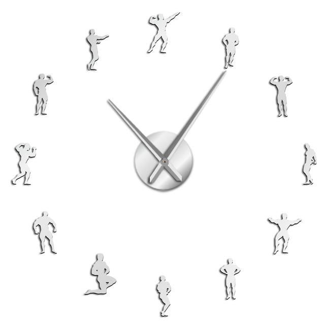 Wall Clocks - Bodybuilding Large Frameless DIY Wall Clock Bodybuilders Gift