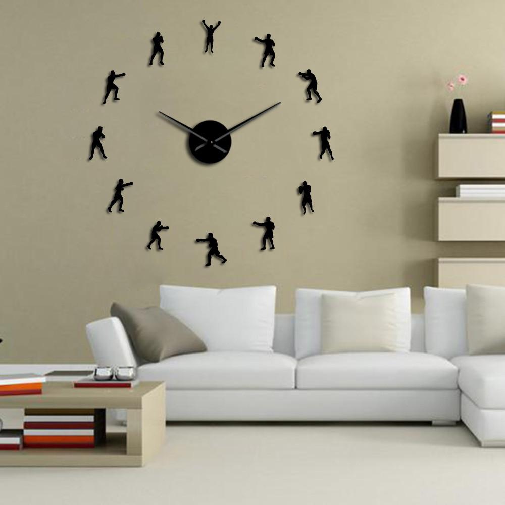 Wall Clocks - Boxing Fighting Gym Large Frameless DIY Wall Clock