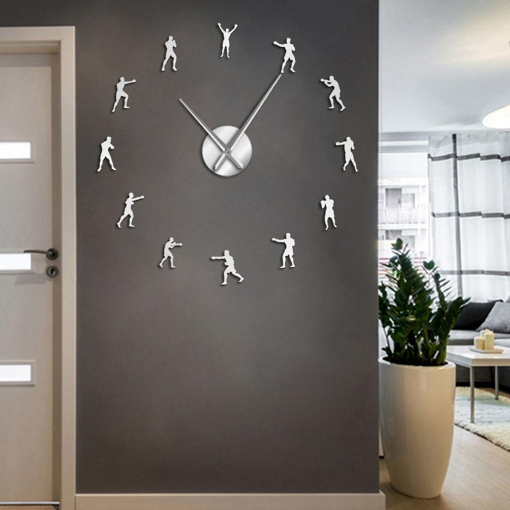 Wall Clocks - Boxing Fighting Gym Large Frameless DIY Wall Clock