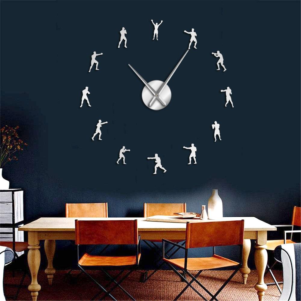 Wall Clocks - Boxing Fighting Gym Large Frameless DIY Wall Clock