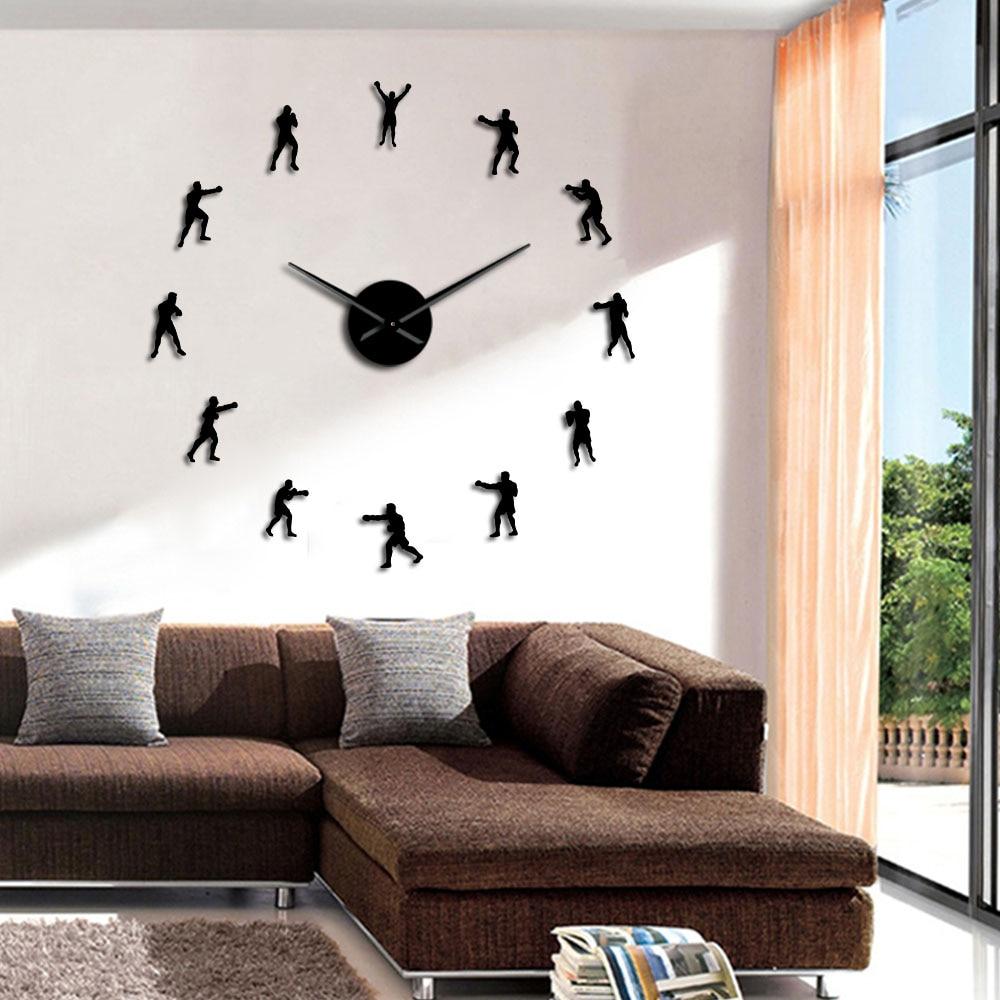 Wall Clocks - Boxing Fighting Gym Large Frameless DIY Wall Clock