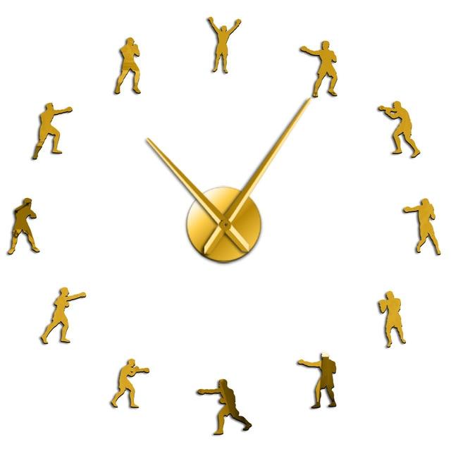 Wall Clocks - Boxing Fighting Gym Large Frameless DIY Wall Clock