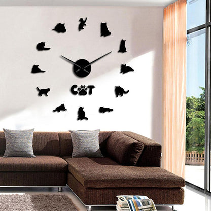 Wall Clocks - British Shorthair Cat Large Frameless DIY Wall Clock