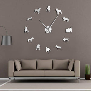 Wall Clocks - Bull Terrier Large Frameless DIY Wall Clock Gift For Bull Terrier Lovers