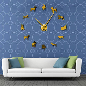 Wall Clocks - Bull Terrier Large Frameless DIY Wall Clock Gift For Bull Terrier Lovers