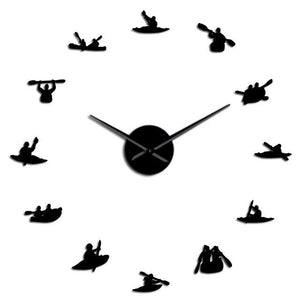 Wall Clocks - Canoeing Rafting Kayaking Large Frameless DIY Wall Clock
