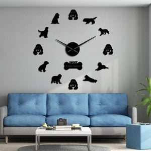 Wall Clocks - Cocker Spaniels Large Frameless DIY Wall Clock