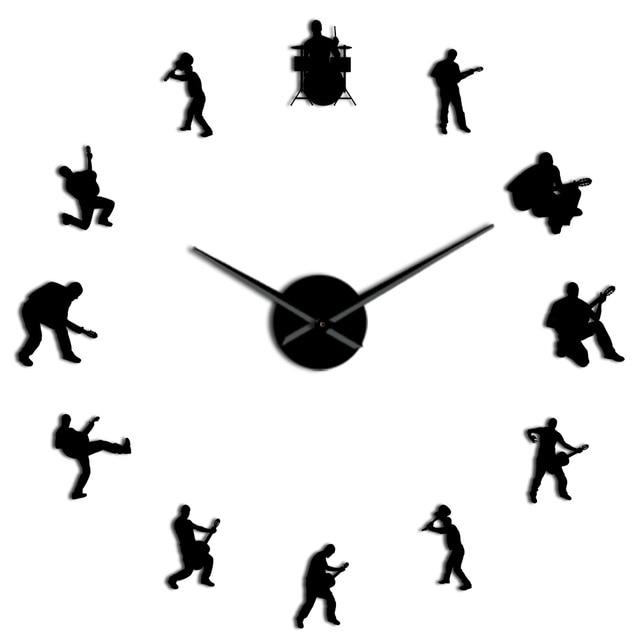 Wall Clocks - Drummer Music Rock Band Guitarist Large Frameless DIY Wall Clock