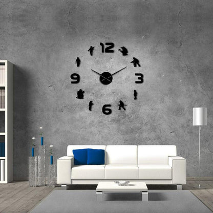 Firefighters Fire Soldiers Large Frameless DIY Wall Clock