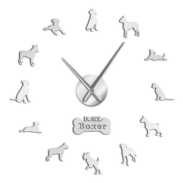 Wall Clocks - German Boxer Dog Large Frameless DIY Wall Clock