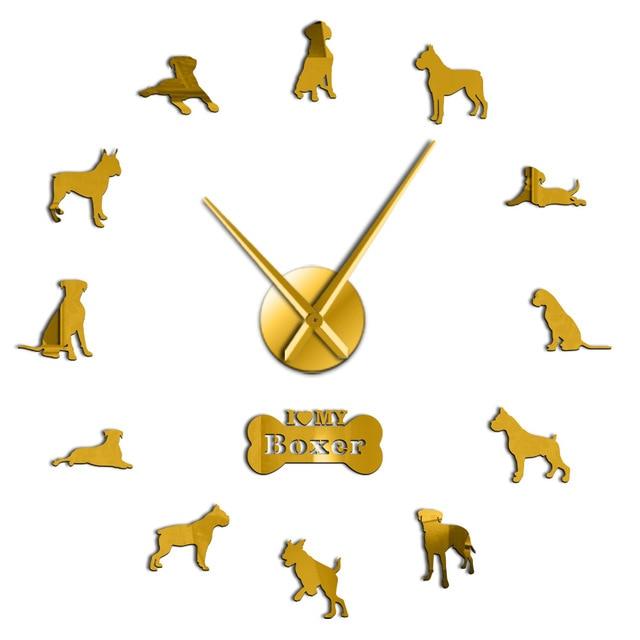 Wall Clocks - German Boxer Dog Large Frameless DIY Wall Clock