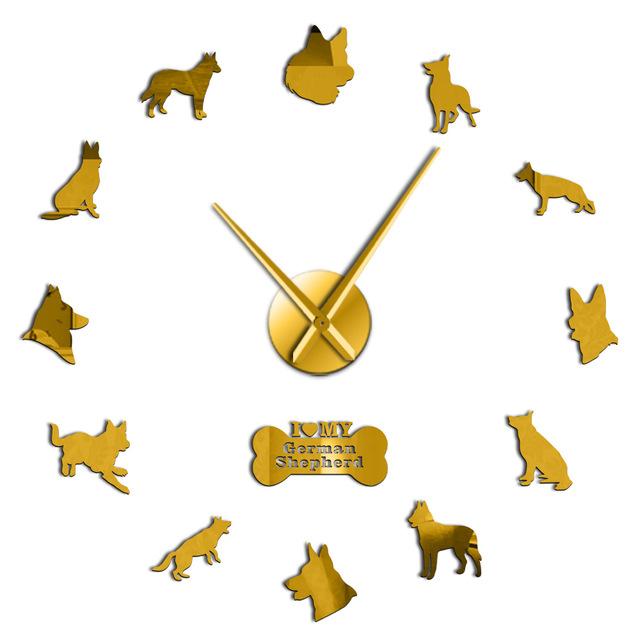 Wall Clocks - German Shepherd Dog Large Frameless DIY Wall Clock Gift