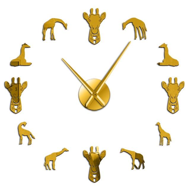 Wall Clocks - Giraffe Wildlife Animal Large Frameless DIY Wall Clock