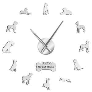 Wall Clocks - Great Dane Dog Large Frameless DIY Wall Clock Gift