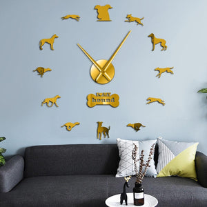 Wall Clocks - Greyhound Adoption Whippet Large Frameless DIY Wall Clock Dog Lovers Gift